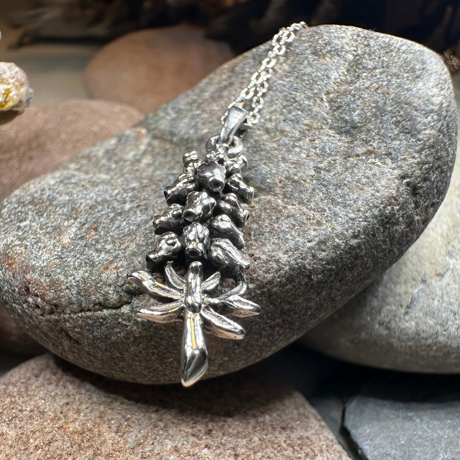 Highland Scottish Heather Necklace in Sterling Silver — view 11