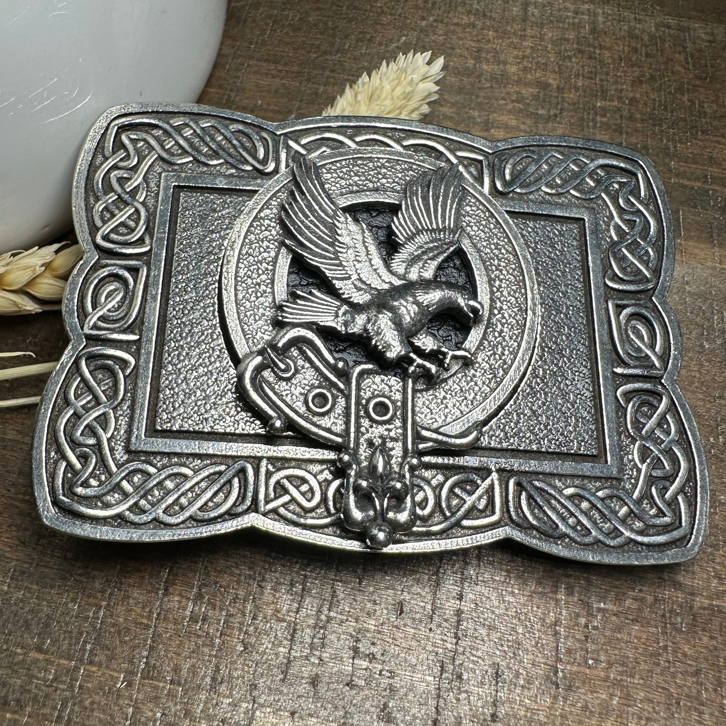 Celtic Eagle Kilt Belt Buckle - Handmade in Scotland