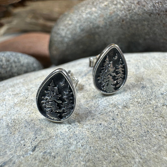 Deep Forest Pine Tree Stud Earrings