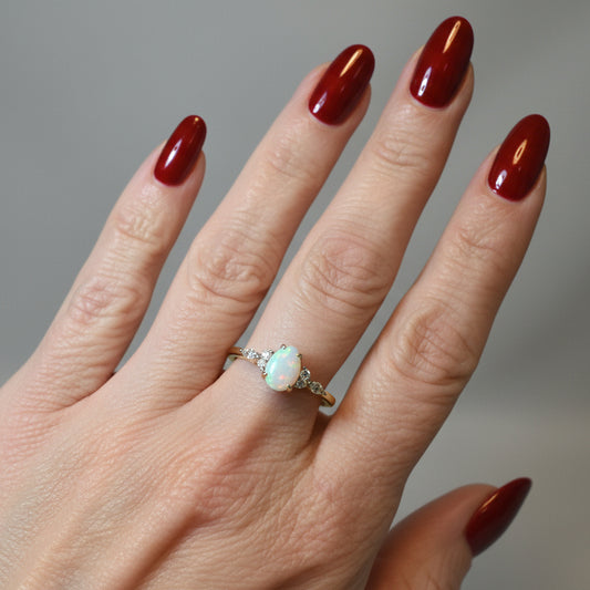 Allure White Fire Opal Ring