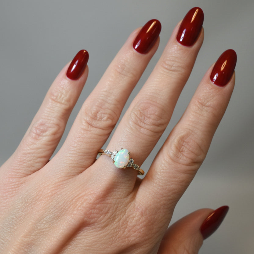 Allure White Fire Opal Ring