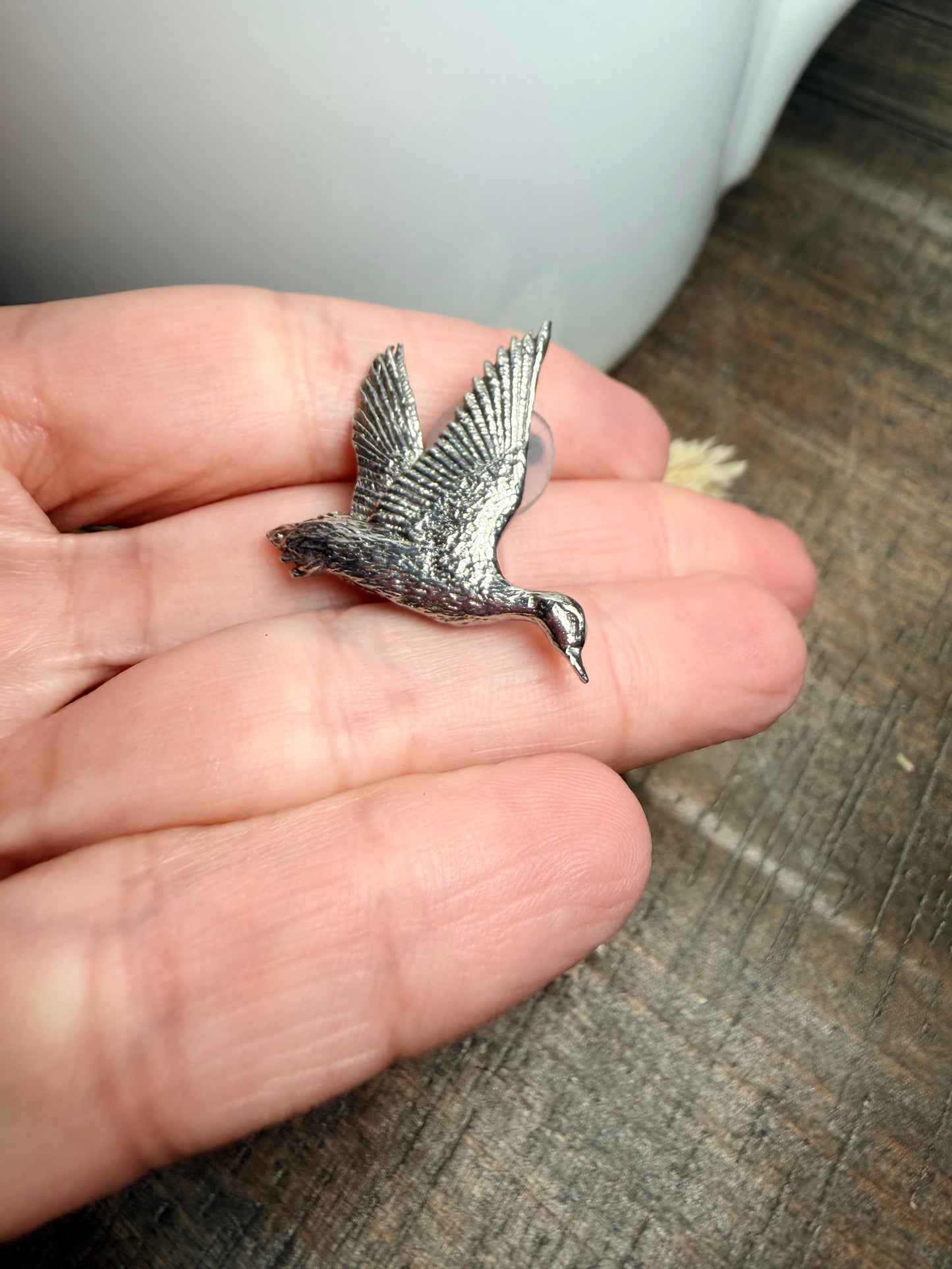 Pewter Duck Lapel Pin - Handmade in Scotland