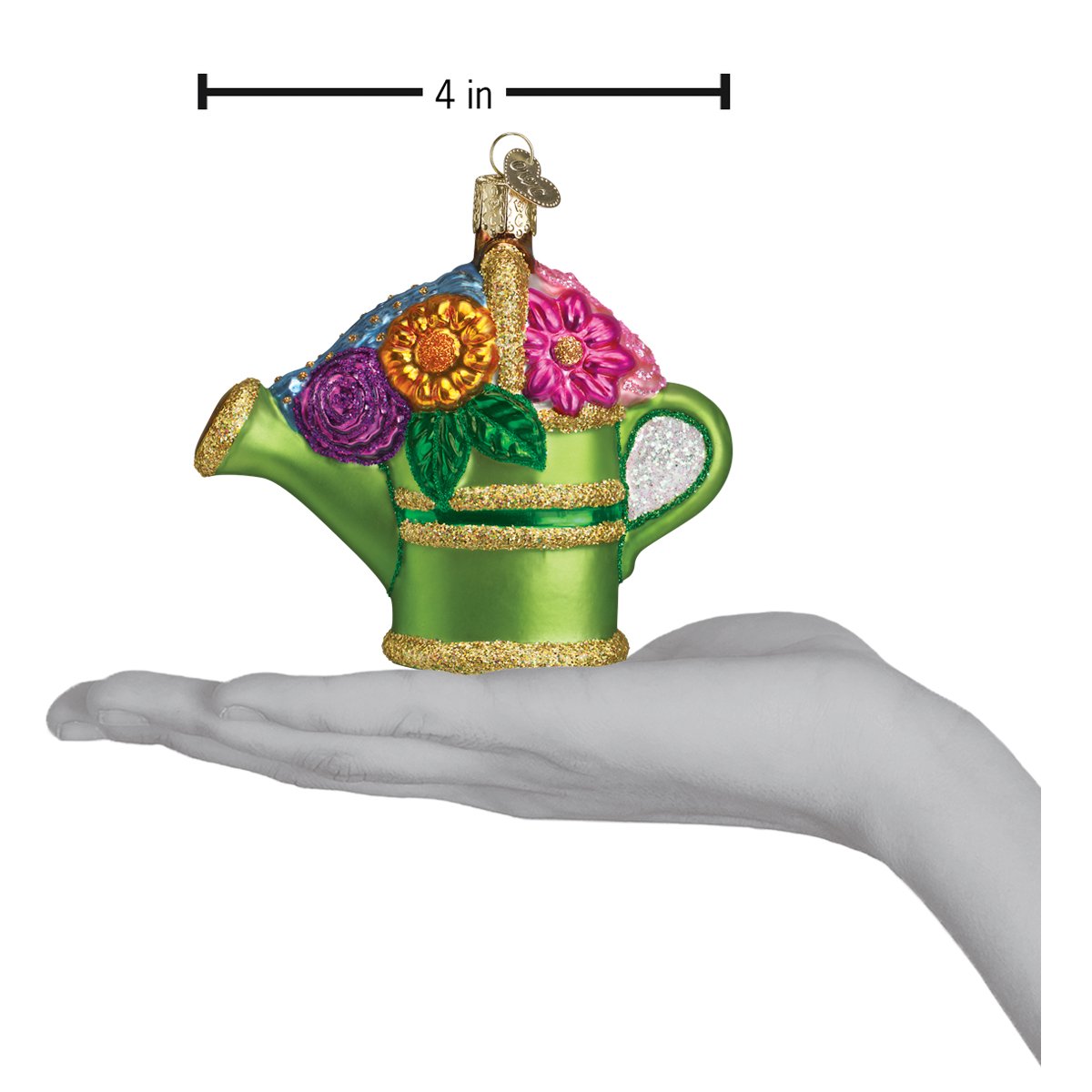Gardener's Watering Can Ornament - Handblown Glass