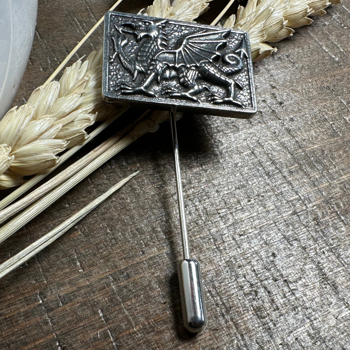 Square Welsh Dragon Lapel Stick Pin for Men