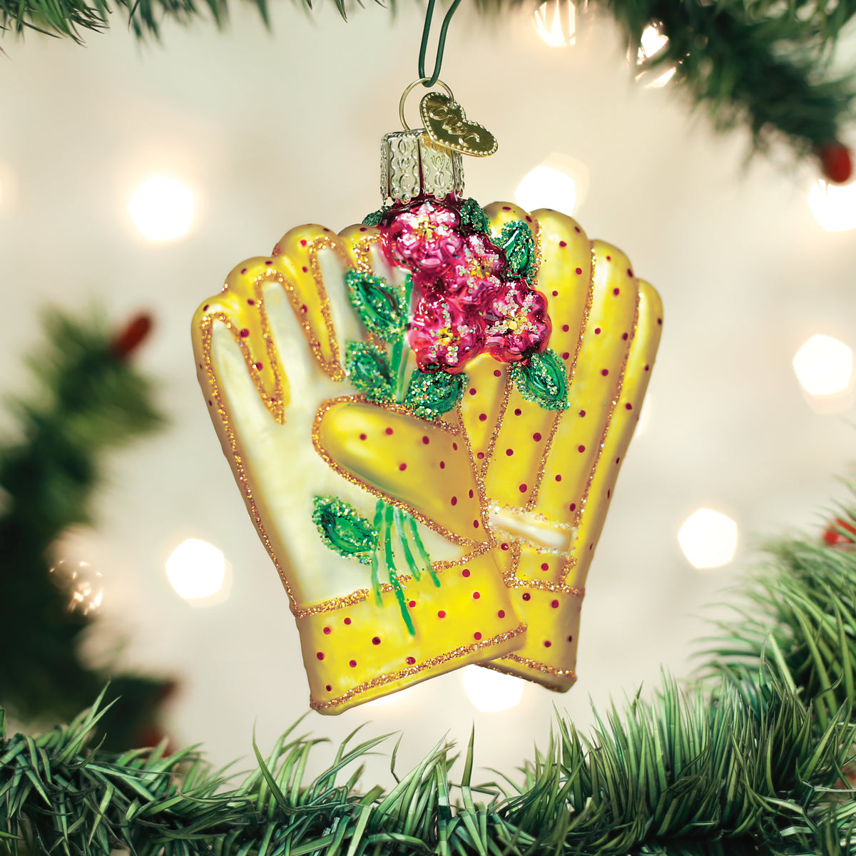 Gardening Gloves Ornament - Handblown Glass