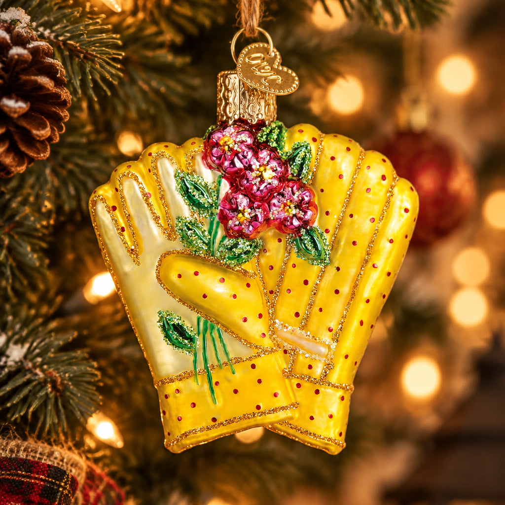 Gardening Gloves Ornament - Handblown Glass