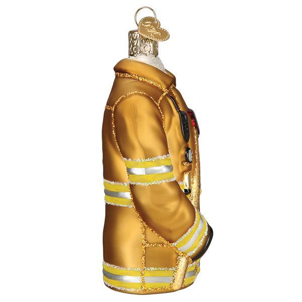 Firefighter's Coat Ornament - Handblown Glass
