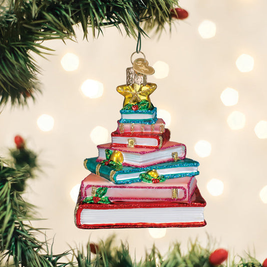 Book Club Tree Ornament - Handblown Glass