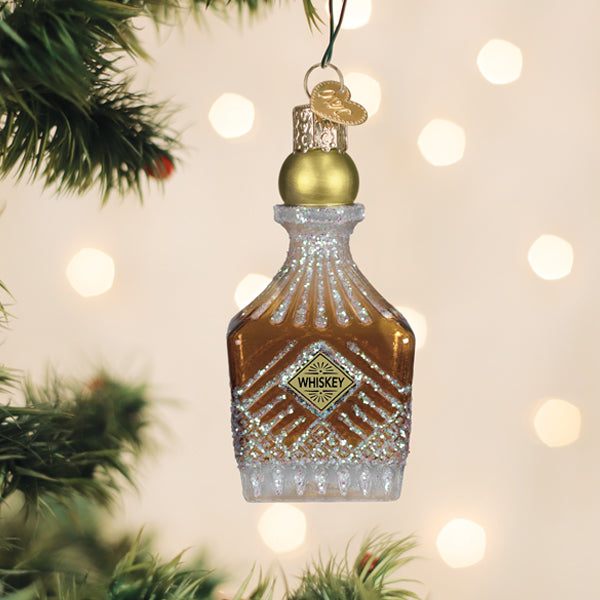 Whiskey Bottle Decanter Ornament - Handblown Glass