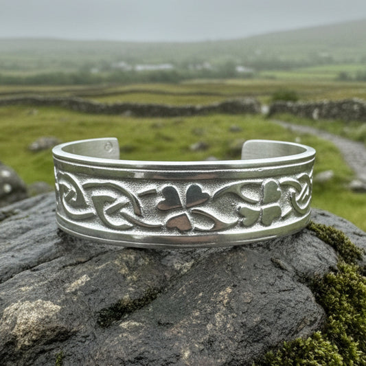 Irish Shamrock Cuff Bracelet