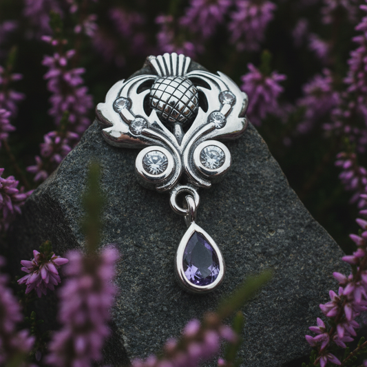 Scottish Aberdeen Thistle Necklace in Sterling Silver