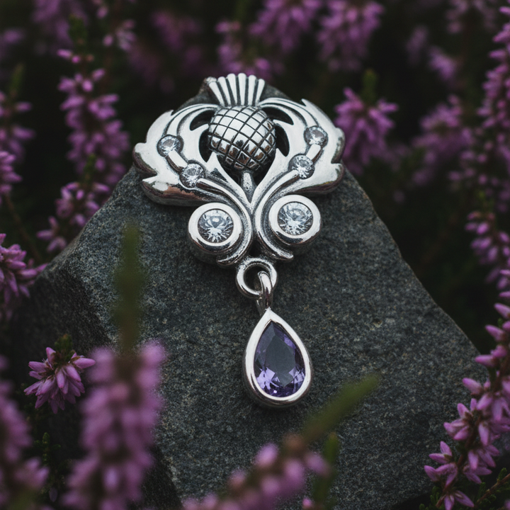 Scottish Aberdeen Thistle Necklace in Sterling Silver