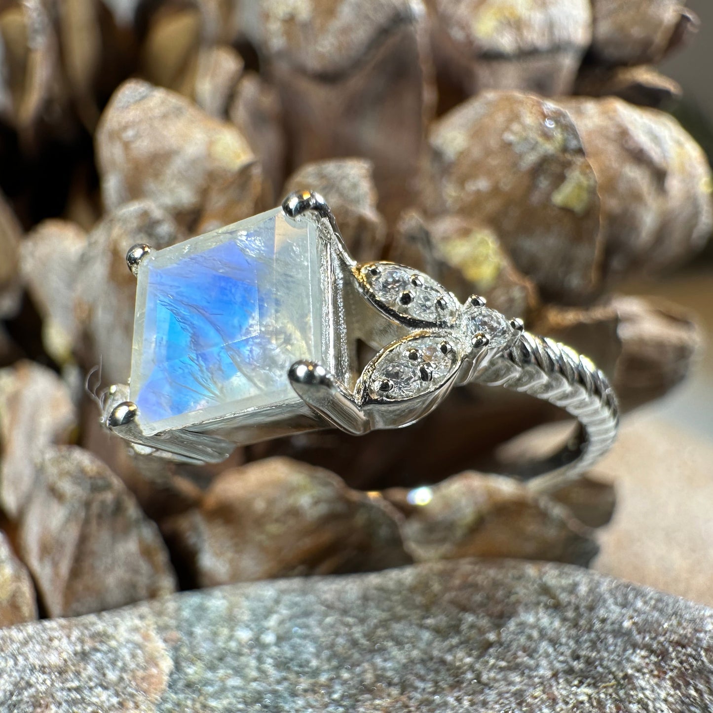 Blossom Frost Moonstone Ring