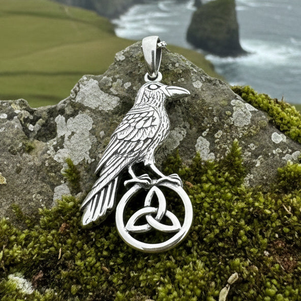 Celtic Guardian Raven Necklace