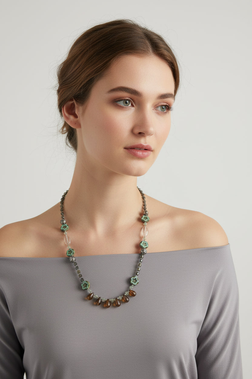 Lotus Dawn Crystal Necklace — view 10