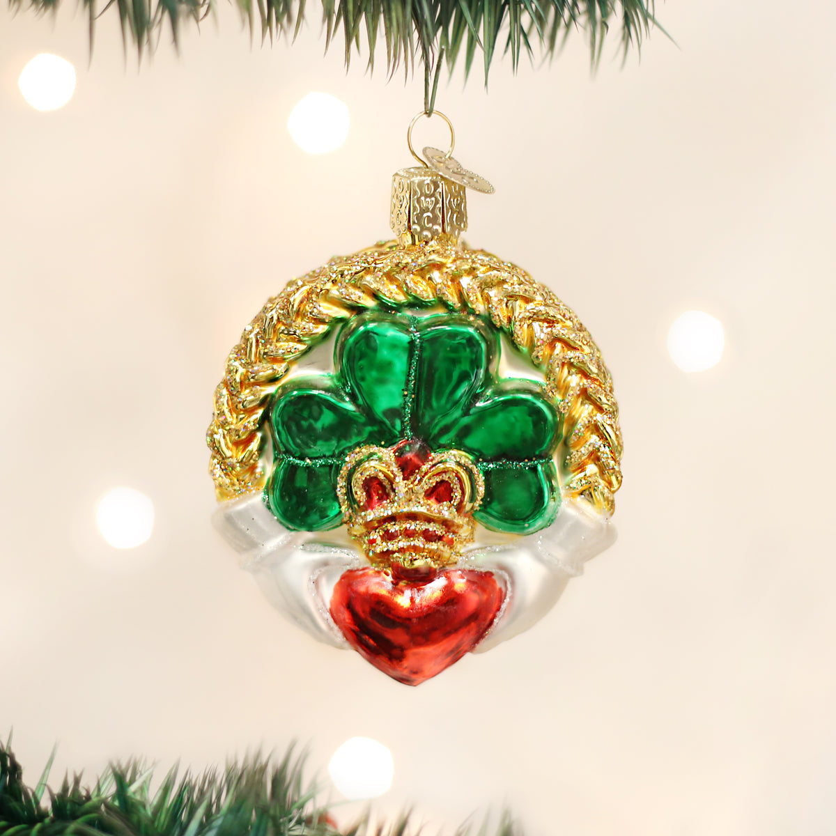 Ireland's Claddagh Ornament - Handblown Glass