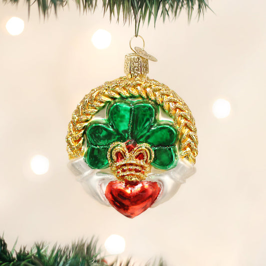 Ireland's Claddagh Ornament - Handblown Glass