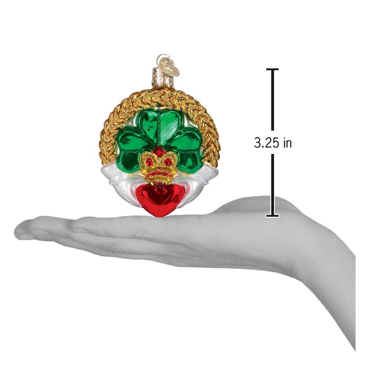 Ireland's Claddagh Ornament - Handblown Glass