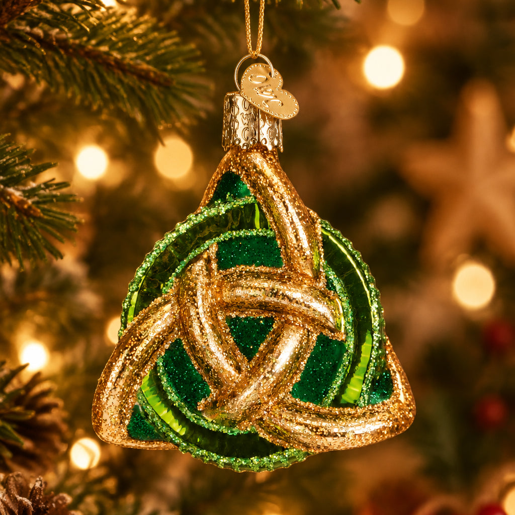 Celtic Trinity Knot Ornament - Handblown Glass