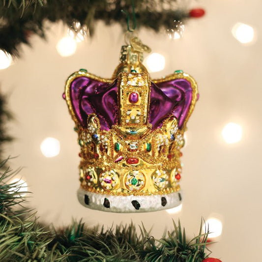 King's Crown Ornament - Handblown Glass