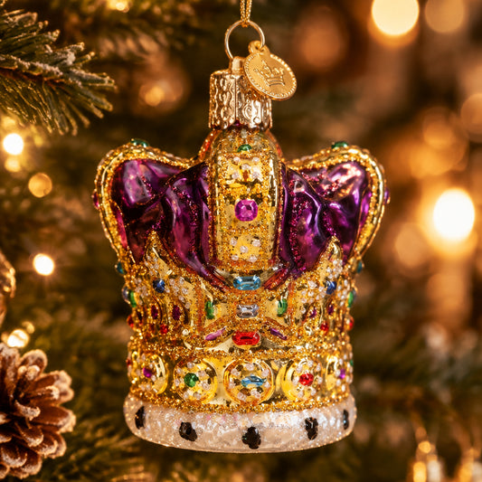 King's Crown Ornament - Handblown Glass