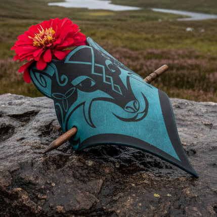 Celtic Wolf Leather Hair Slide for Women