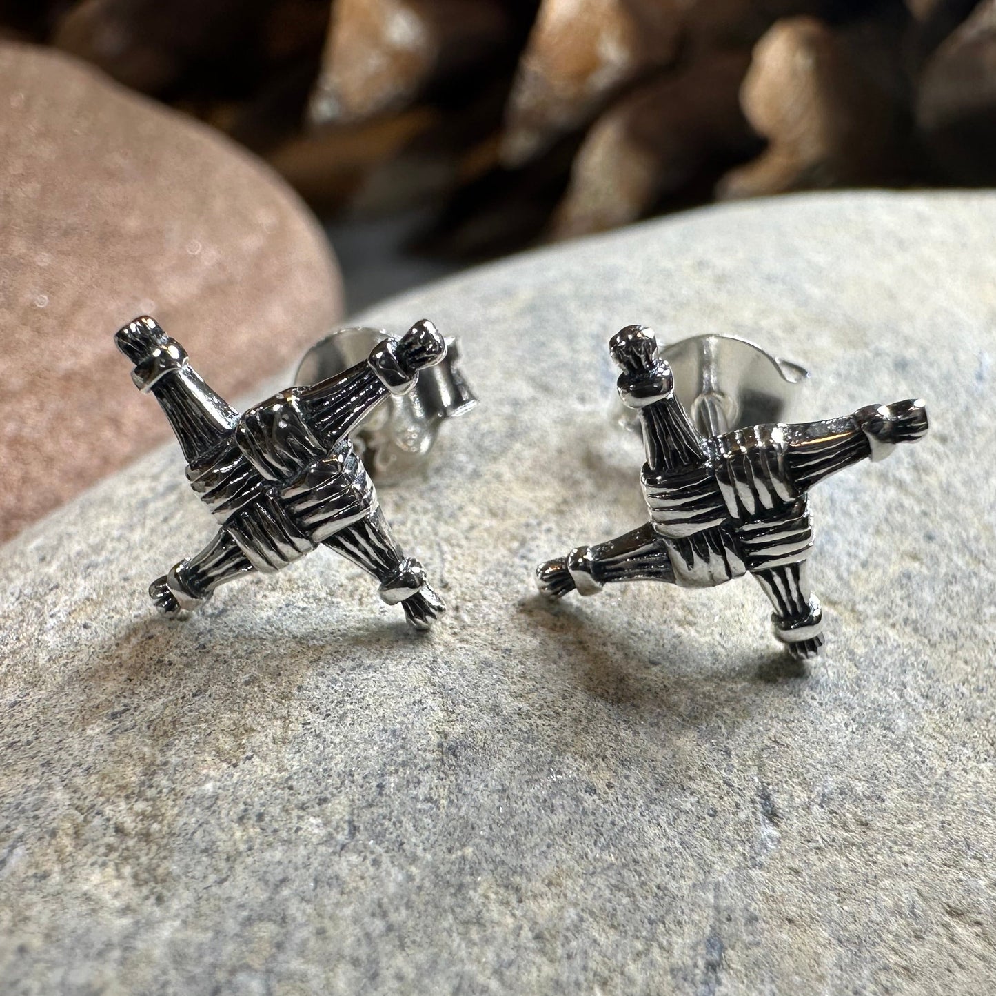 Saint Brigid's Cross Post Earrings in Sterling Silver — view 9