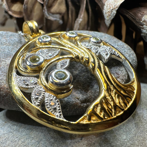 Load image into Gallery viewer, Avalon Tree of Life Necklace with Peridots
