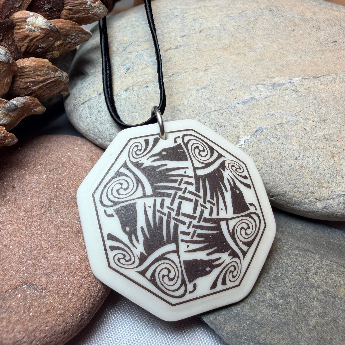 Artisan Nehalennia Celtic Raven Necklace - Handmade in the U.S.A.