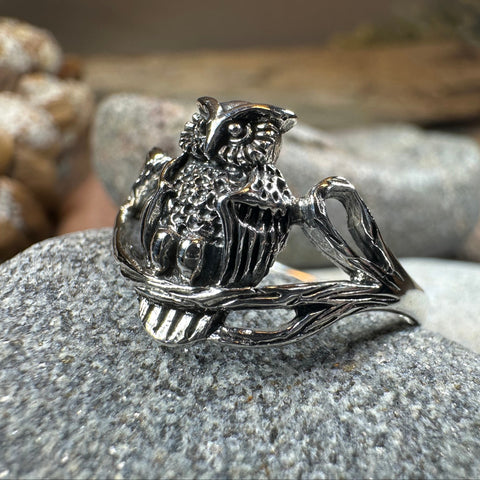 Load image into Gallery viewer, Hollie Owl Ring in Sterling Silver
