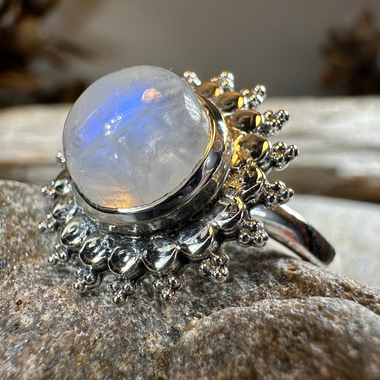 Sunyana Moonstone Sun Ring — view 8