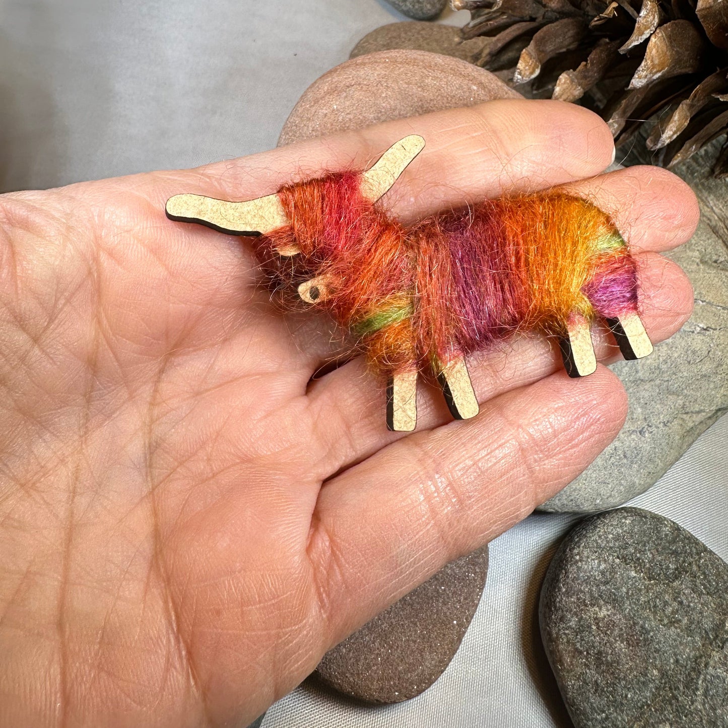 Scottish Highland Cow Scatter Pin - Handmade in Scotland