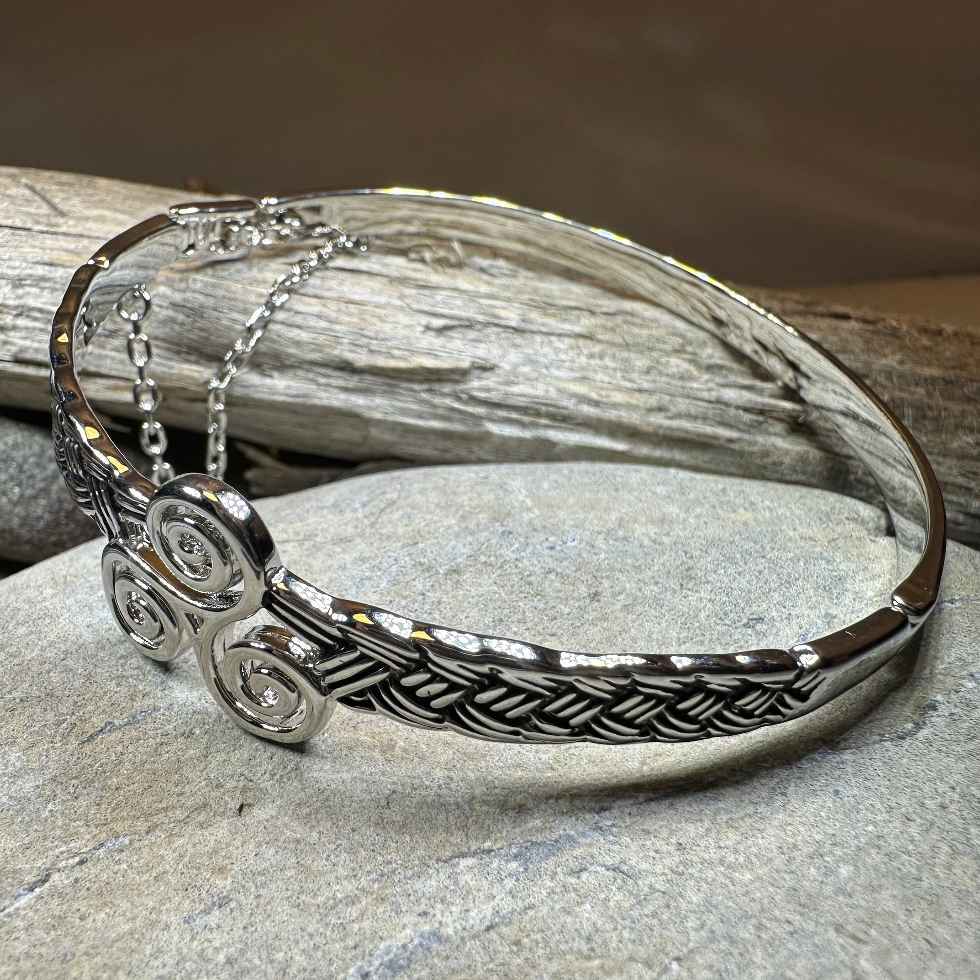 Celtic Triple Spiral Bracelet — view 6