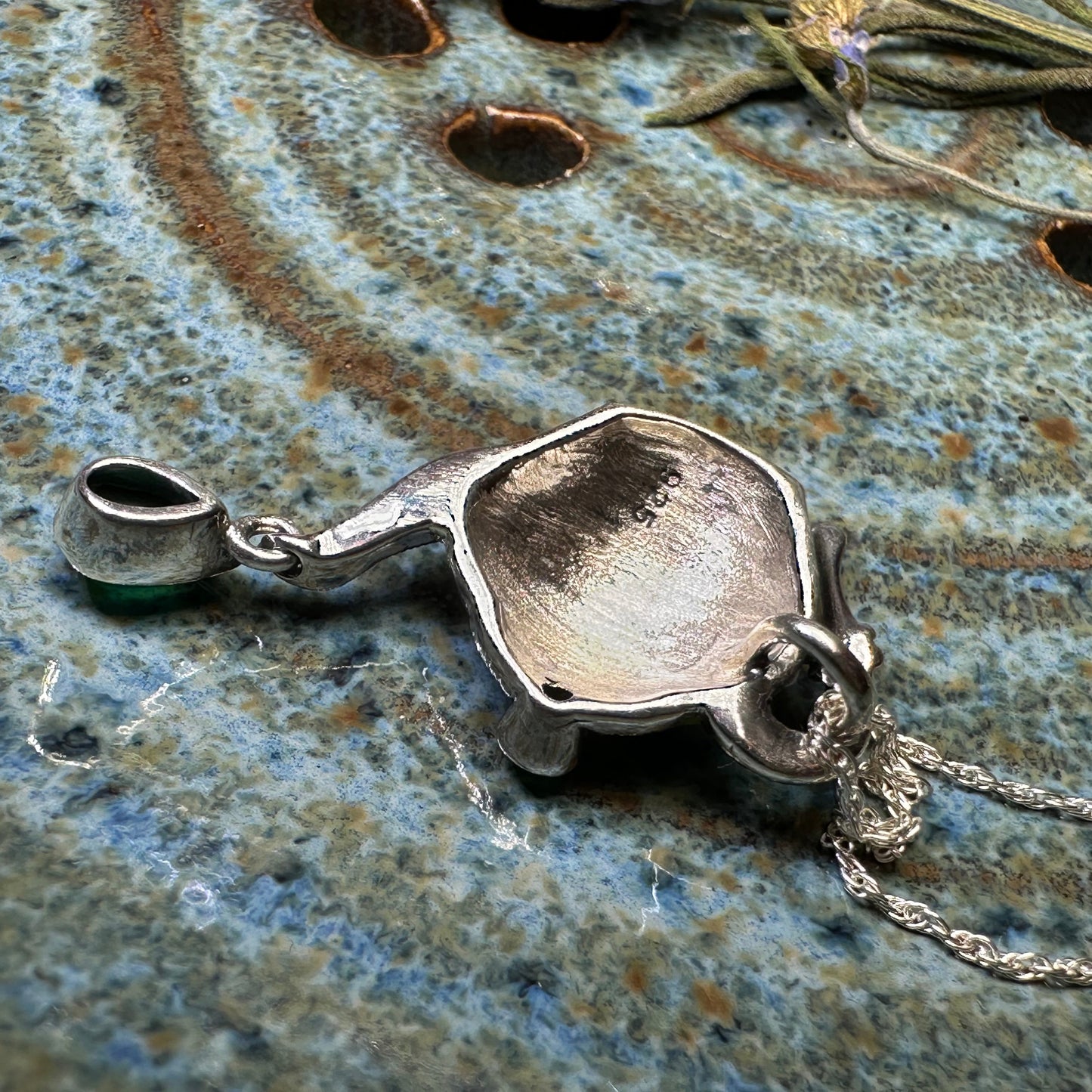 Spot of Tea Teapot Marcasite Necklace in Sterling Silver