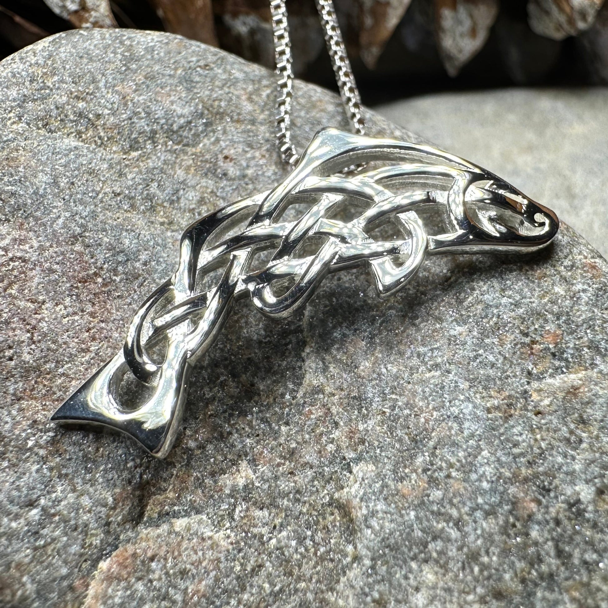 Celtic Salmon of Knowledge Necklace — view 3