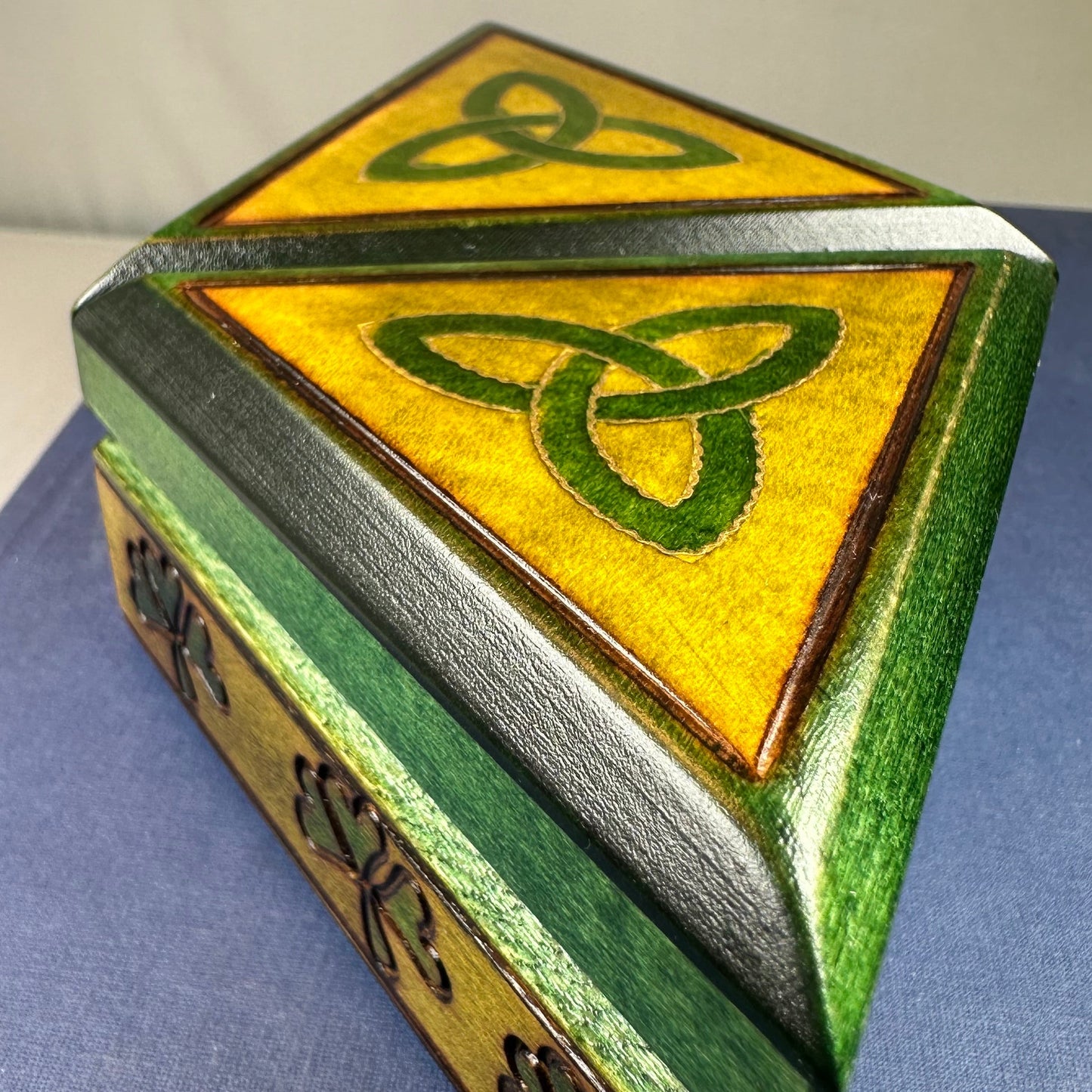 Celtic Double Trinity Knot Keepsake Box - Handmade Wooden Box