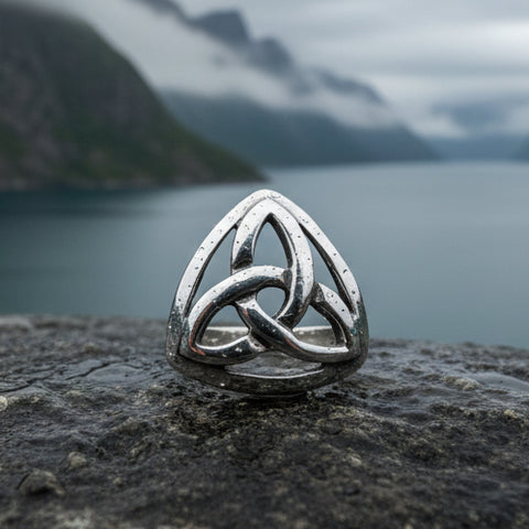 Load image into Gallery viewer, Celtic Trinity Knot Lapel Pin in Sterling Silver

