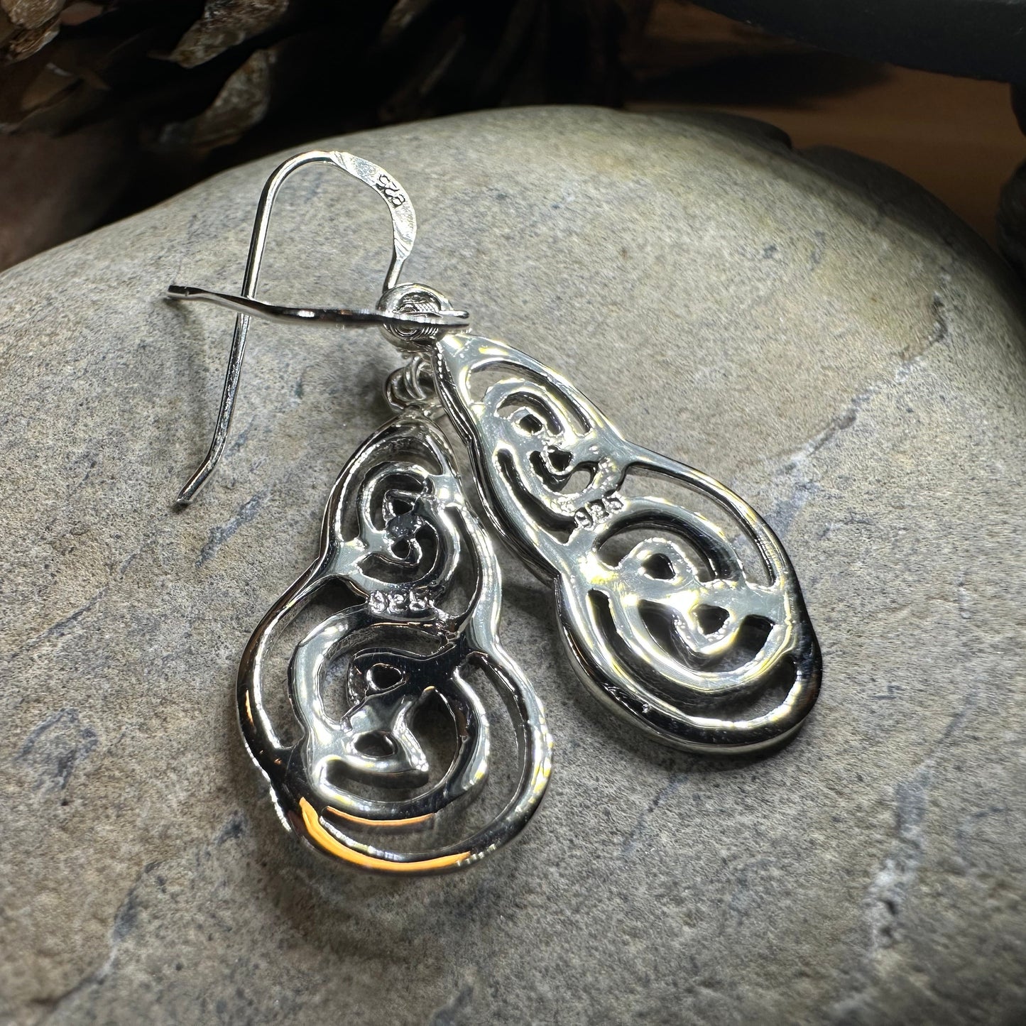 Beltane Celtic Earrings in Sterling Silver — view 7