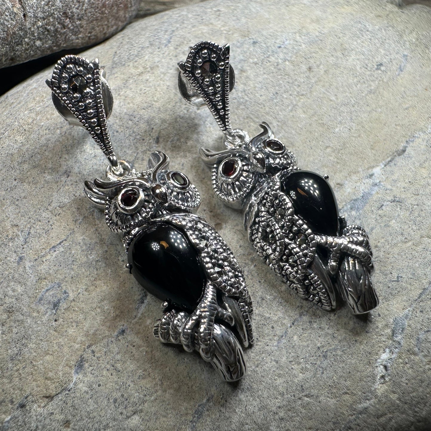 Marcasite Owl Earrings — view 10
