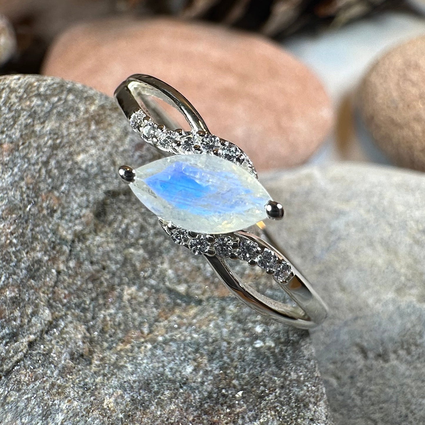 Winter Ice Moonstone Ring