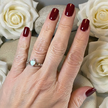 Load image into Gallery viewer, White Fire Opal Claddagh Ring
