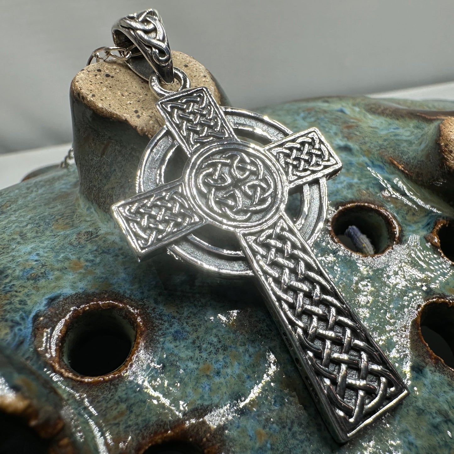 Kilcairn Celtic Cross Double Sided Necklace - Sterling Silver