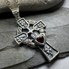 Load image into Gallery viewer, Irish Love Shamrock Claddagh Cross Necklace

