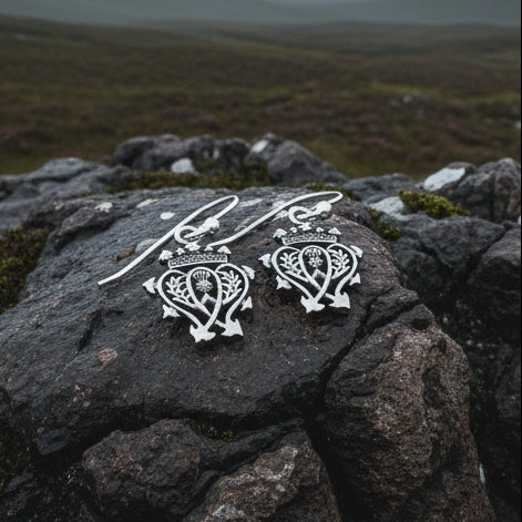 Elegance Scottish Luckenbooth Earrings in Sterling Silver — view 9