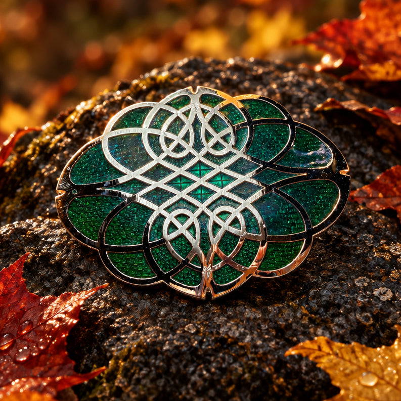 Enamel Endless Celtic Knot Scarf Ring