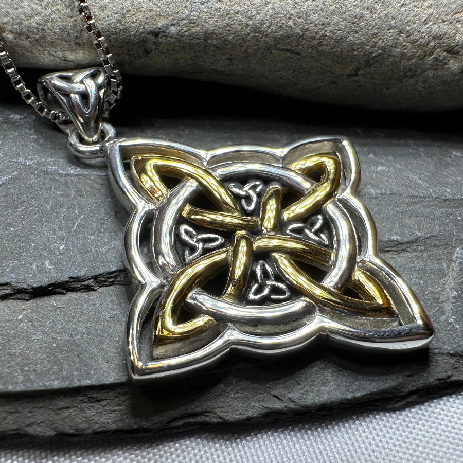 Classic Quaternary Knot Necklace in Sterling Silver