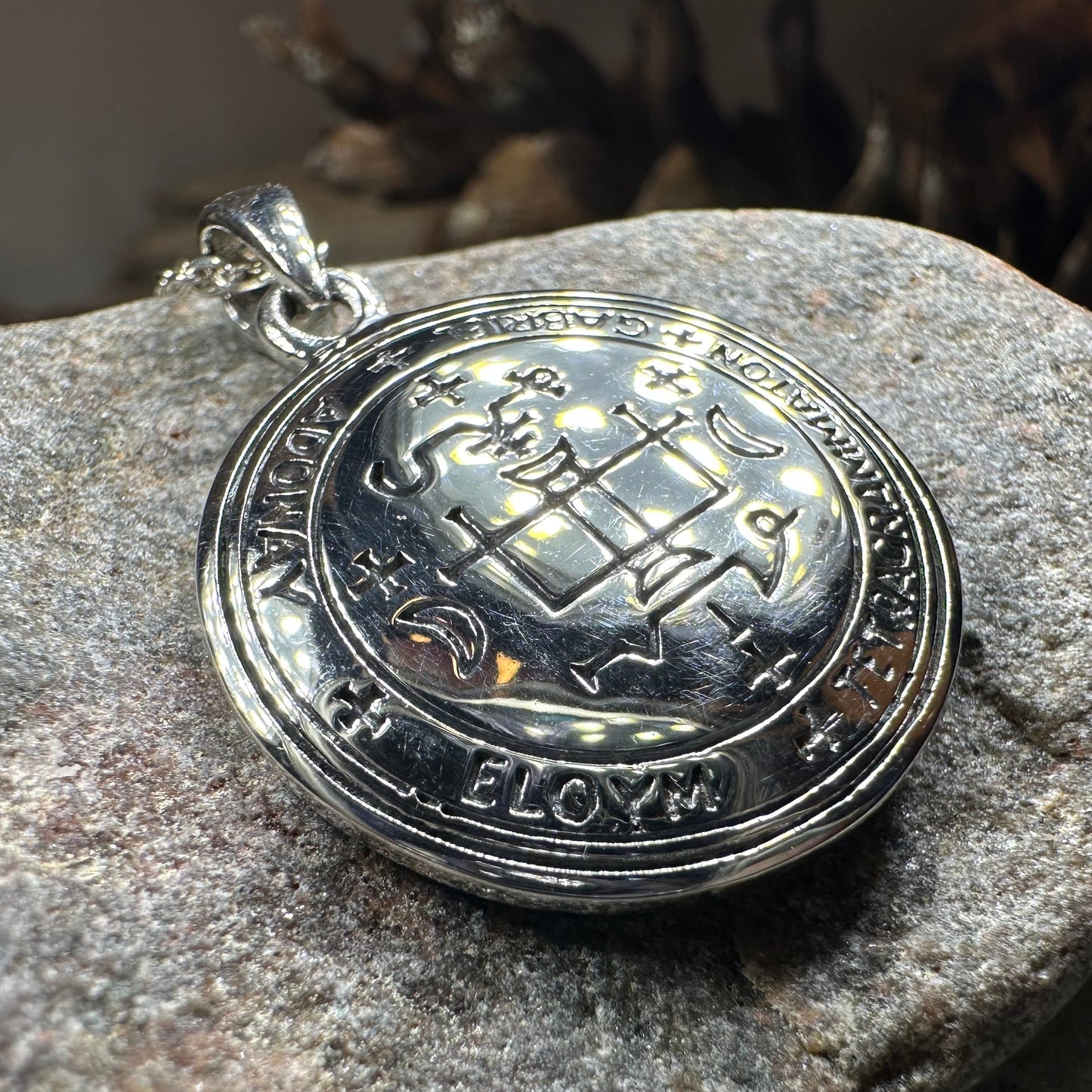 Petite Archangel Gabriel Sigil Pendant in Sterling Silver