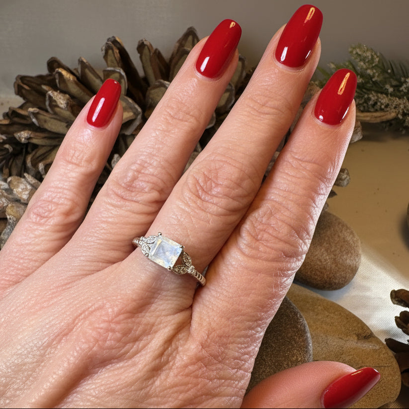 Blossom Frost Moonstone Ring