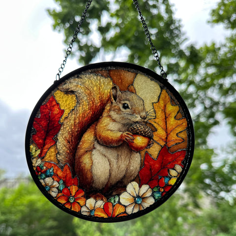 Load image into Gallery viewer, Autumn Squirrel Suncatcher

