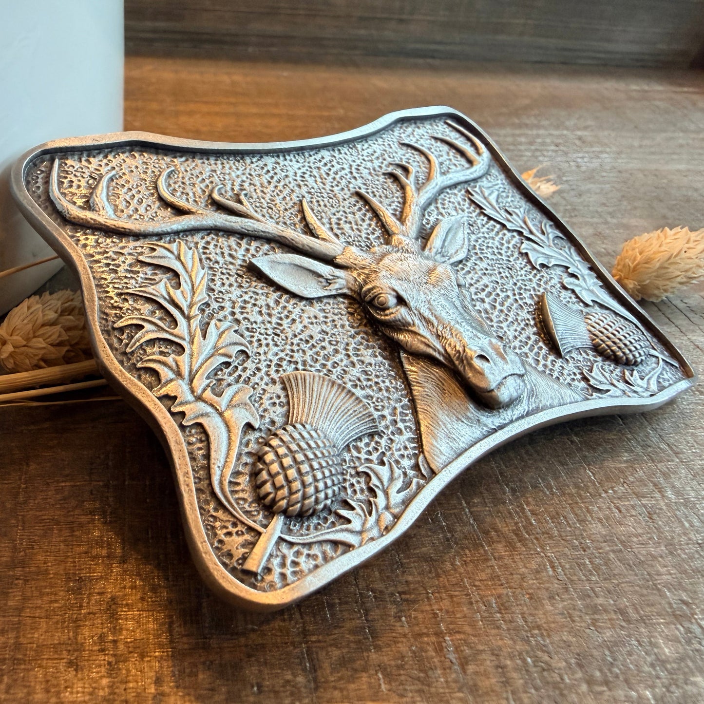 Thistle & Stag Kilt Belt Buckle - Handmade in Scotland